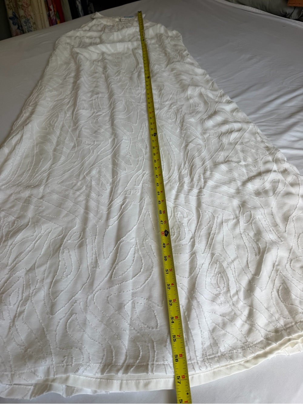 J. McLaughlin Zebra Jacquard Burnout White Halter Sleeveless Maxi Dress - Picture 15 of 16